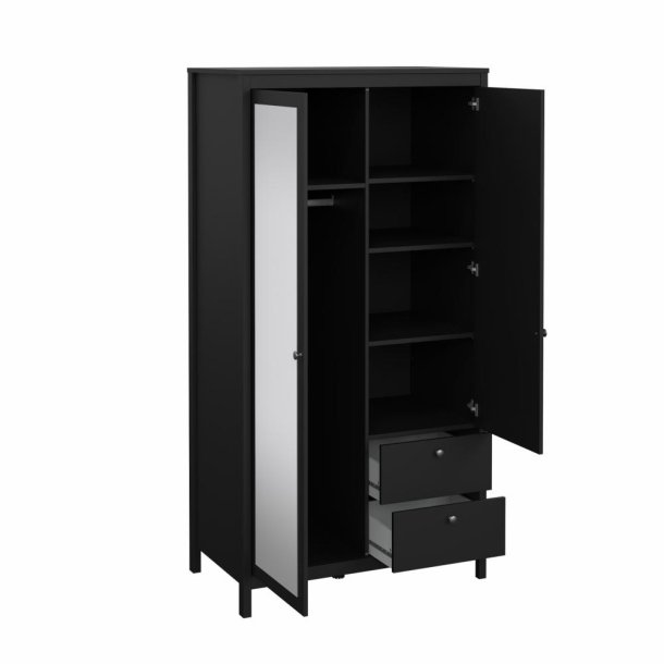 Lund garderobeskab m. spejl 100 cm bred fs i flere farver