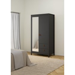 Lund garderobeskab m. spejl 100 cm bred fs i flere farver