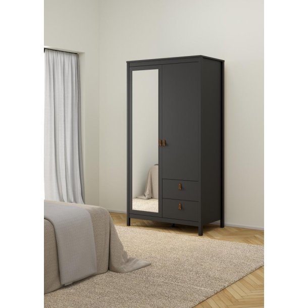 Lund garderobeskab m. spejl 100 cm bred fs i flere farver