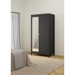 Lund garderobeskab m. spejl 100 cm bred fs i flere farver