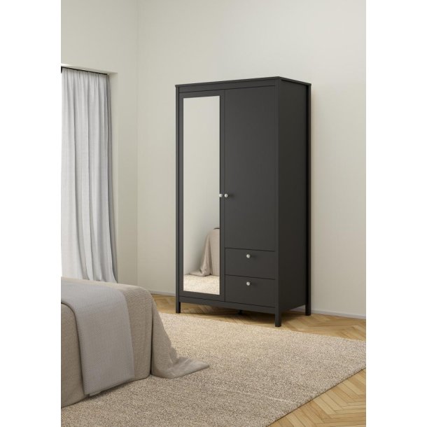 Lund garderobeskab m. spejl 100 cm bred fs i flere farver