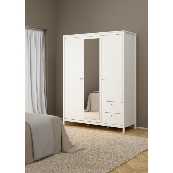 Lund garderobeskab m. spejl 150 cm bred fs i flere farver