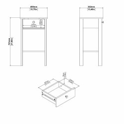 Lund natbord med 1 skuffe fs i flere farver