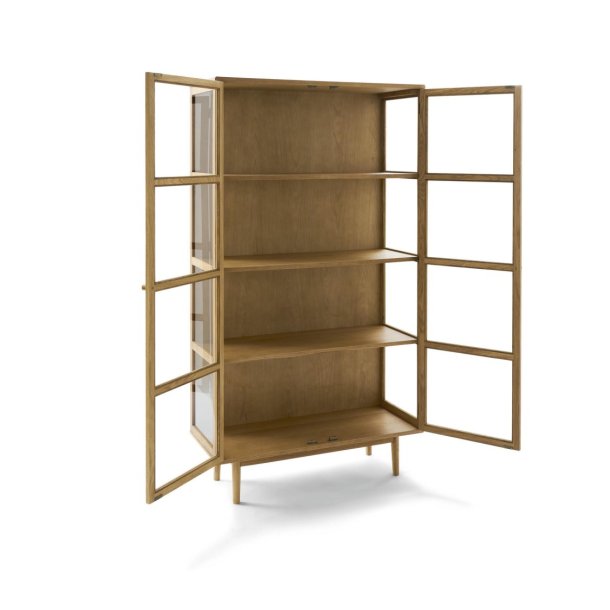 Aarhus vitrineskab i naturolieret eg 180 x 100 cm