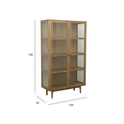 Aarhus vitrineskab i naturolieret eg 180 x 100 cm
