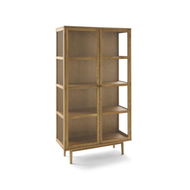 Aarhus vitrineskab i naturolieret eg 180 x 100 cm