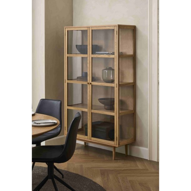 Aarhus vitrineskab i naturolieret eg 180 x 100 cm