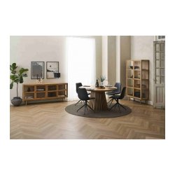 Aarhus vitrineskab i naturolieret eg 180 x 100 cm