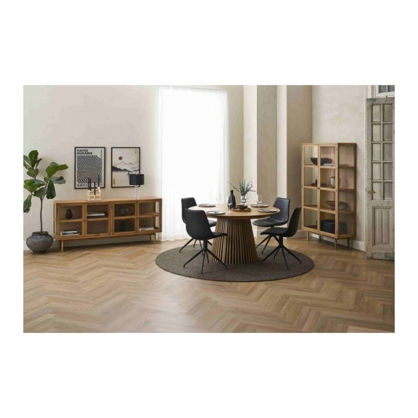 Aarhus vitrineskab i naturolieret eg 180 x 100 cm