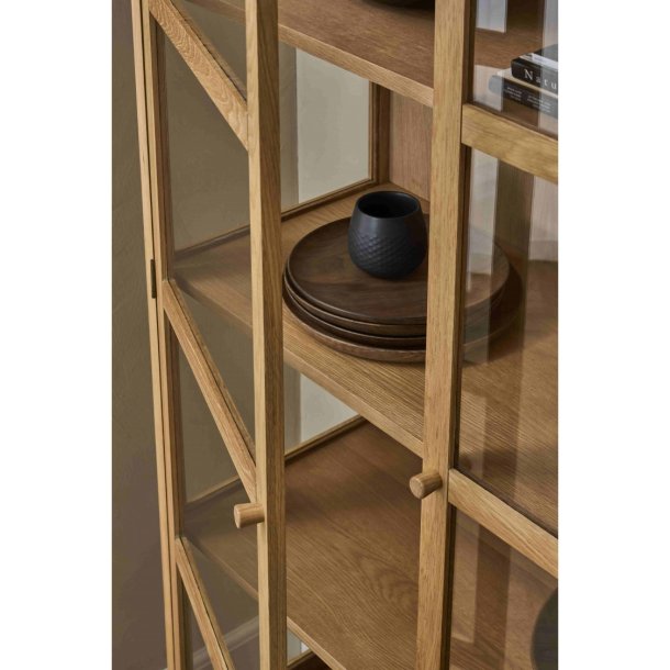 Aarhus vitrineskab i naturolieret eg 180 x 100 cm