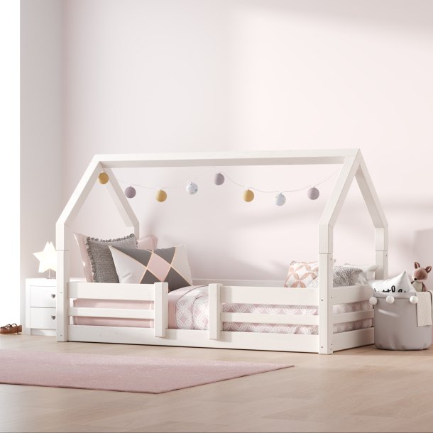 Halvhj seng 4 i 1, 90 x 200 cm, hvid, 25 rs garanti, Scanliving Premium