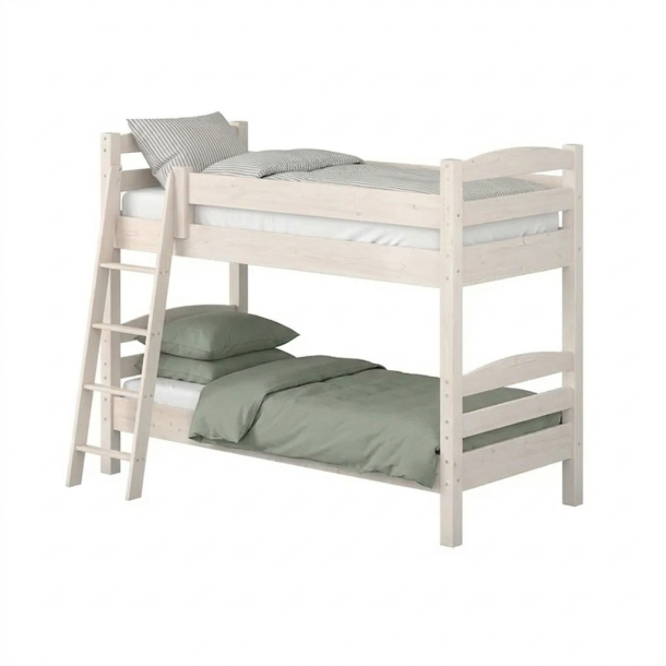 K�jeseng, kraftig til voksne og b�rn 90 x 200 cm inkl. lamelbunde, hvidpigmenteret, model Admiral