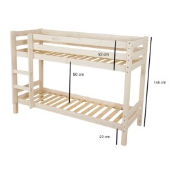 PAKKETILBUD Lasse kjeseng 70 x 200 cm inkl. lamelbunde og 2 koldskumsmadrasser