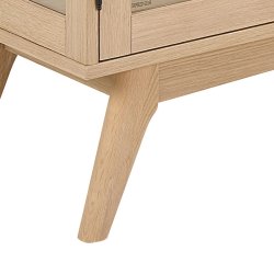 Vitrineskab, model Ambrosius 94 cm i hvidolieret egetr�sfiner med 2 glasd�re og 4 hylder.