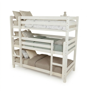 3 etage, k�jeseng hvidpigmenteret, 90 cm bred inkl. lamelbunde