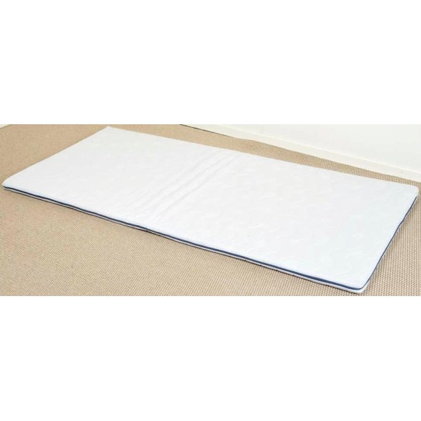 King Plus vendbar topmadras med koldskum 90 x 200  x6 cm med quiltet betrk.