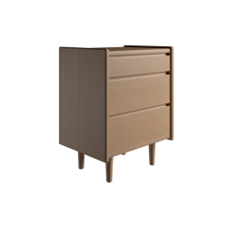 Krone kommode 50 cm bred med 3 skuffer i bgefiner - Dansk produceret.