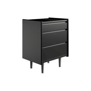 Krone kommode 50cm bred med 3 skuffer i sort lakkeret - Dansk produceret.