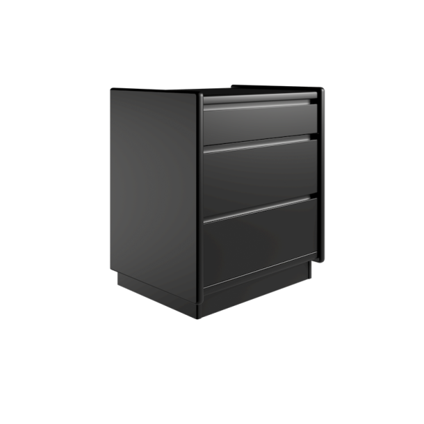 Krone kommode 50cm bred med 3 skuffer i sort lakkeret - Dansk produceret.
