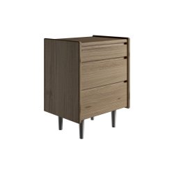 Krone kommode 50cm bred med 3 skuffer i olieret egefiner - Dansk produceret.