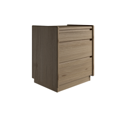 Krone kommode 50cm bred med 3 skuffer i olieret egefiner - Dansk produceret.