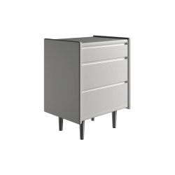 Krone kommode 50cm bred med 3 skuffer i hvid lakkeret - Dansk produceret.