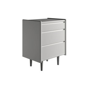 Krone kommode 50cm bred med 3 skuffer i hvid lakkeret - Dansk produceret.