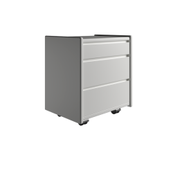 Krone kommode 50cm bred med 3 skuffer i hvid lakkeret - Dansk produceret.