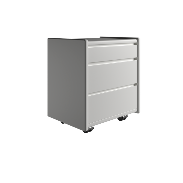 Krone kommode 50cm bred med 3 skuffer i hvid lakkeret - Dansk produceret.