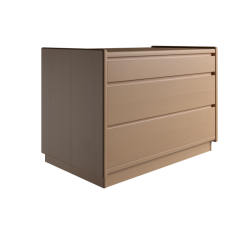 Krone kommode 80 cm bred med 3 skuffer i bgefiner - Dansk produceret.