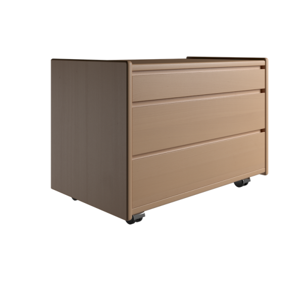 Krone kommode 80 cm bred med 3 skuffer i bgefiner - Dansk produceret.