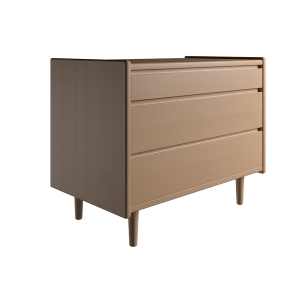 Krone kommode 80 cm bred med 3 skuffer i bgefiner - Dansk produceret.