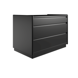 Krone kommode 80 cm bred med 3 skuffer - sort - Dansk produceret.