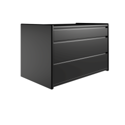 Krone kommode 80 cm bred med 3 skuffer - sort - Dansk produceret.