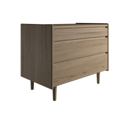  Krone kommode 80 cm bred med 3 skuffer egefiner - Dansk produceret.