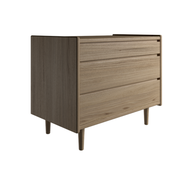  Krone kommode 80 cm bred med 3 skuffer egefiner - Dansk produceret.