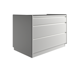 Krone kommode 80 cm bred med 3 skuffer - hvid - Dansk produceret.