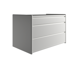 Krone kommode 80 cm bred med 3 skuffer - hvid - Dansk produceret.