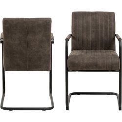 Sille spisebordsstol med armln og antracit grt mbelstof