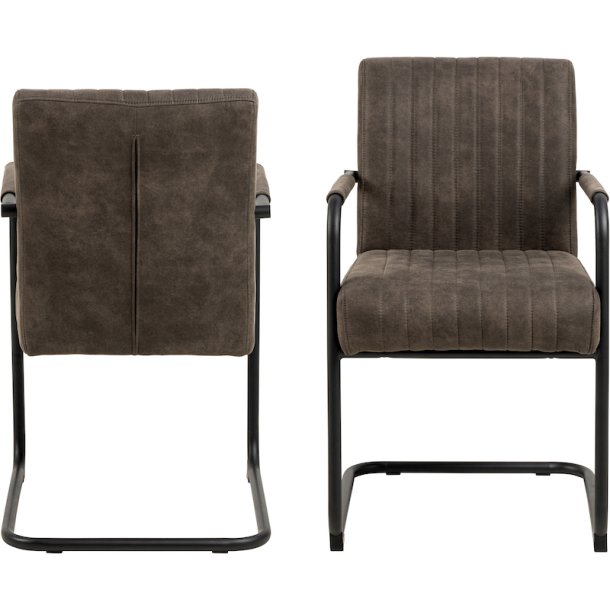 Sille spisebordsstol med armln og antracit grt mbelstof