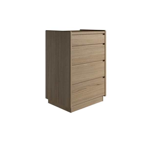 Krone kommode 50 cm bred med 4 skuffer i egefiner - Dansk produceret.