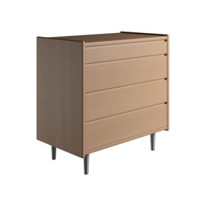 Krone kommode 80 cm bred med 4 skuffer i bgefiner - Dansk produceret.