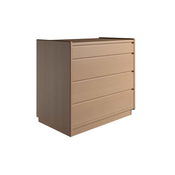 Krone kommode 80 cm bred med 4 skuffer i bgefiner - Dansk produceret.