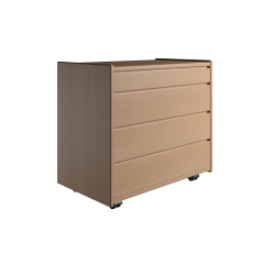 Krone kommode 80 cm bred med 4 skuffer i bgefiner - Dansk produceret.