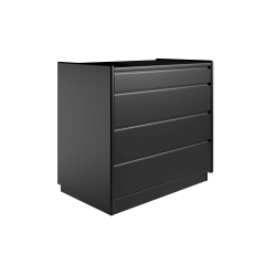 Krone kommode 80 cm bred med 4 skuffer- sort - Dansk produceret.