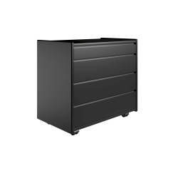 Krone kommode 80 cm bred med 4 skuffer- sort - Dansk produceret.