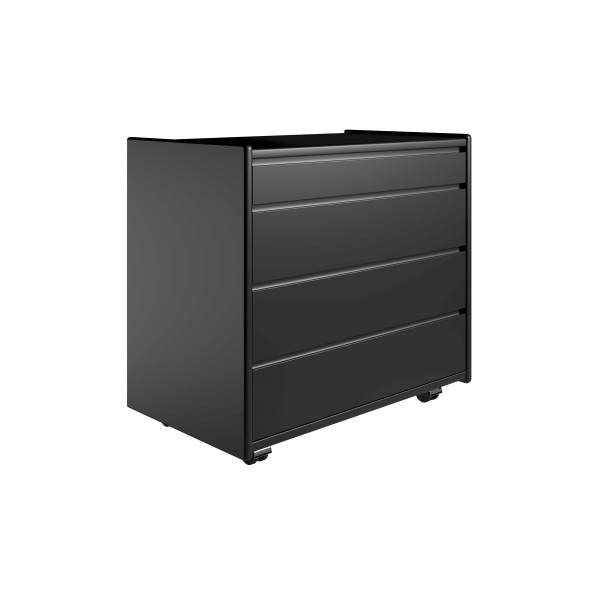 Krone kommode 80 cm bred med 4 skuffer- sort - Dansk produceret.