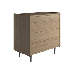  Krone kommode 80 cm bred med 4 skuffer i olieret egefiner - Dansk produceret.