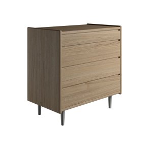  Krone kommode 80 cm bred med 4 skuffer i olieret egefiner - Dansk produceret.