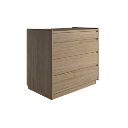  Krone kommode 80 cm bred med 4 skuffer i olieret egefiner - Dansk produceret.